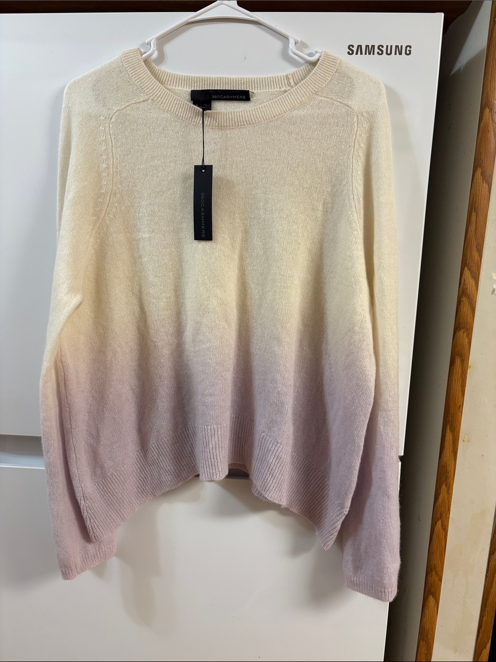 360 Cashmere Ombre Cream to Lavender Lightweight Sweater